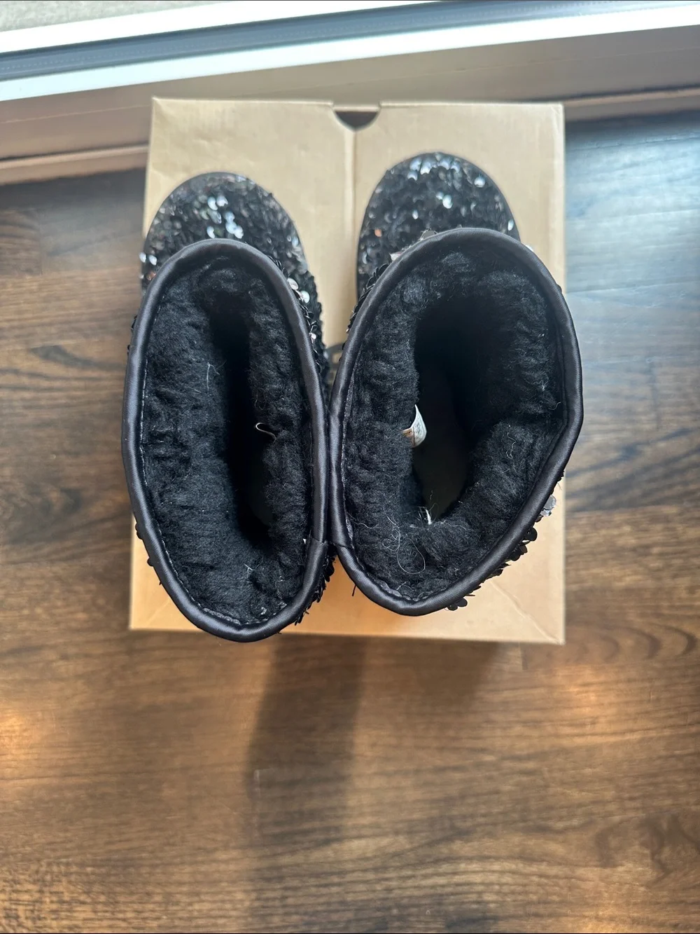UGG Black Sequin Classic Short Kids Boot